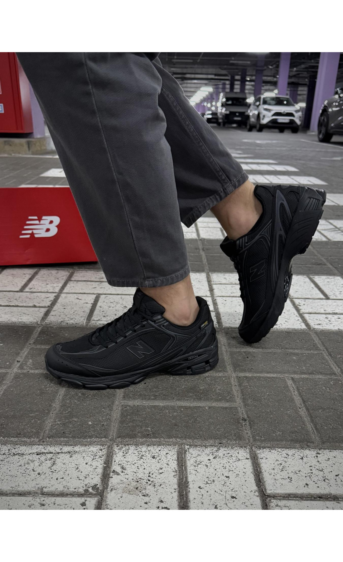 Чоловічі кросівки  Термо кросівки new balance waterproof gore tex (чорні) (7115-1)