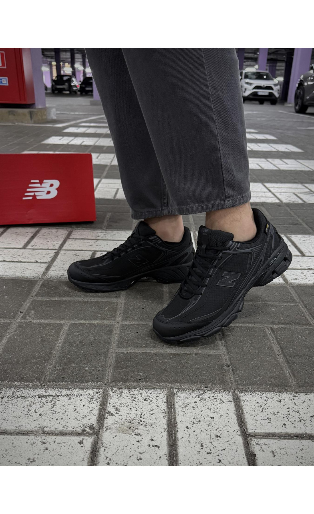 Чоловічі кросівки  Термо кросівки new balance waterproof gore tex (чорні) (7115-1)