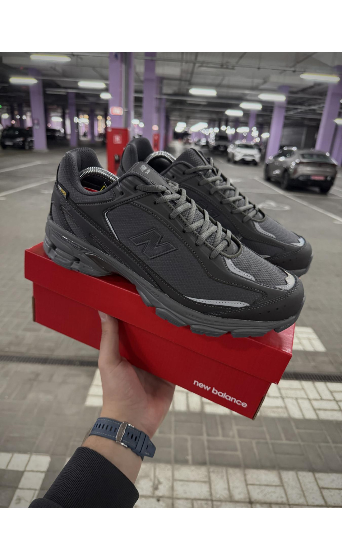 Чоловічі кросівки  Термо кросівки new balance waterproof gore tex (темно-сірі) (740-3)