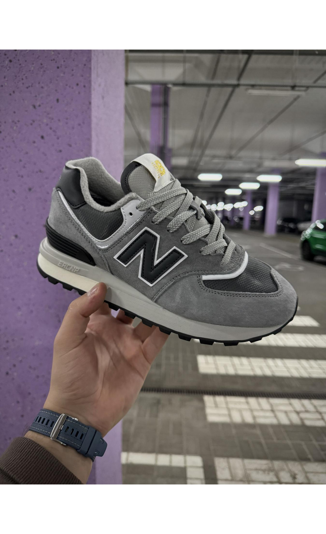 Чоловічі кросівки  Термо кросівки new balance legacy waterproof gore tex, р - (сірі з чорним) (7100-1)