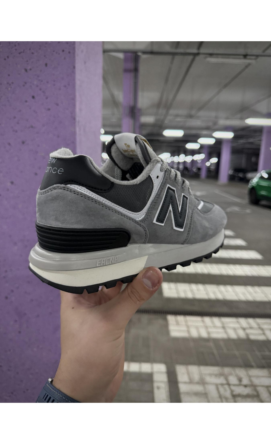 Чоловічі кросівки  Термо кросівки new balance legacy waterproof gore tex, р - (сірі з чорним) (7100-1)