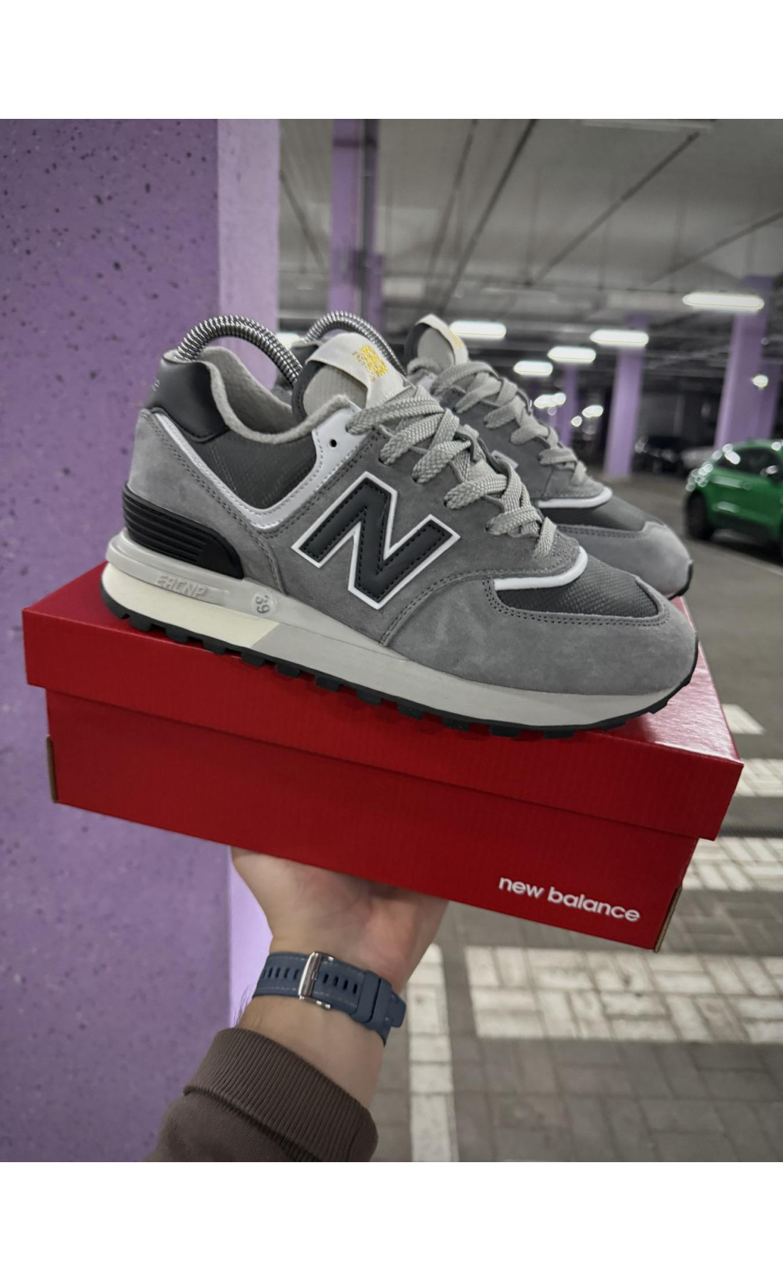 Чоловічі кросівки  Термо кросівки new balance legacy waterproof gore tex, р - (сірі з чорним) (7100-1)