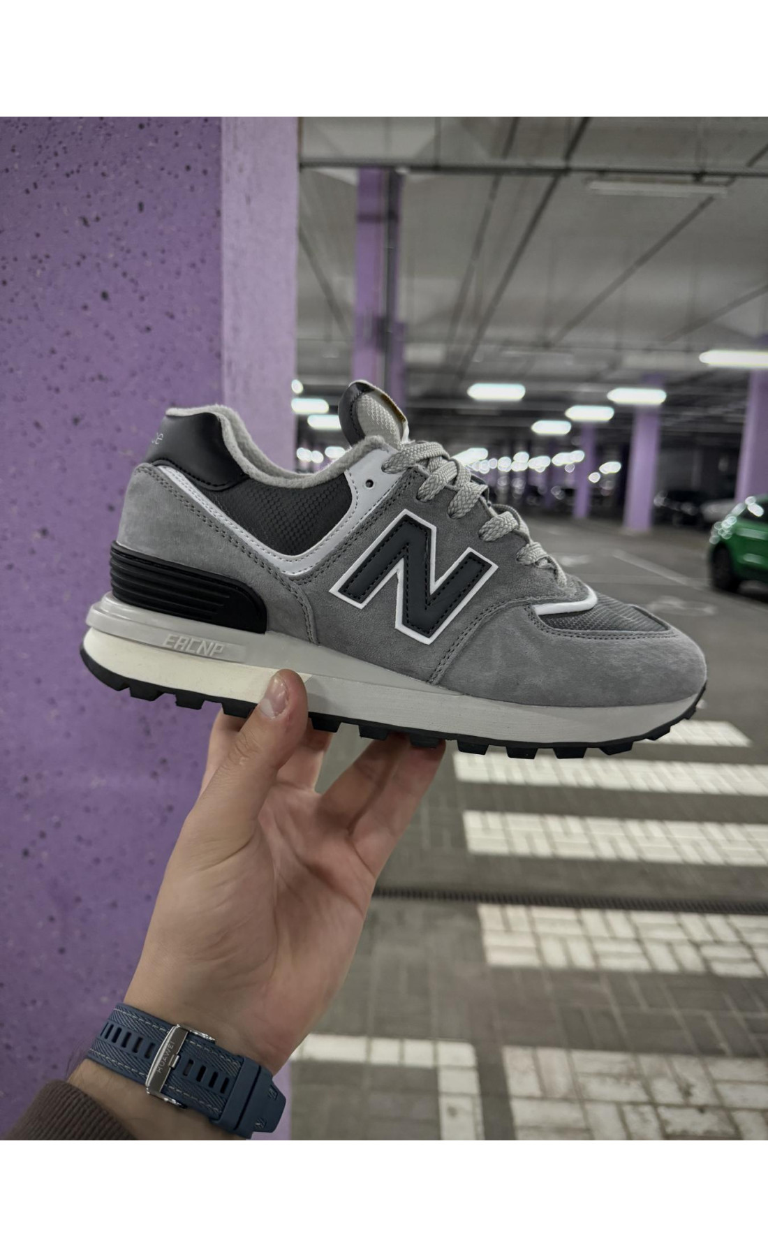 Чоловічі кросівки  Термо кросівки new balance legacy waterproof gore tex, р - (сірі з чорним) (7100-1)