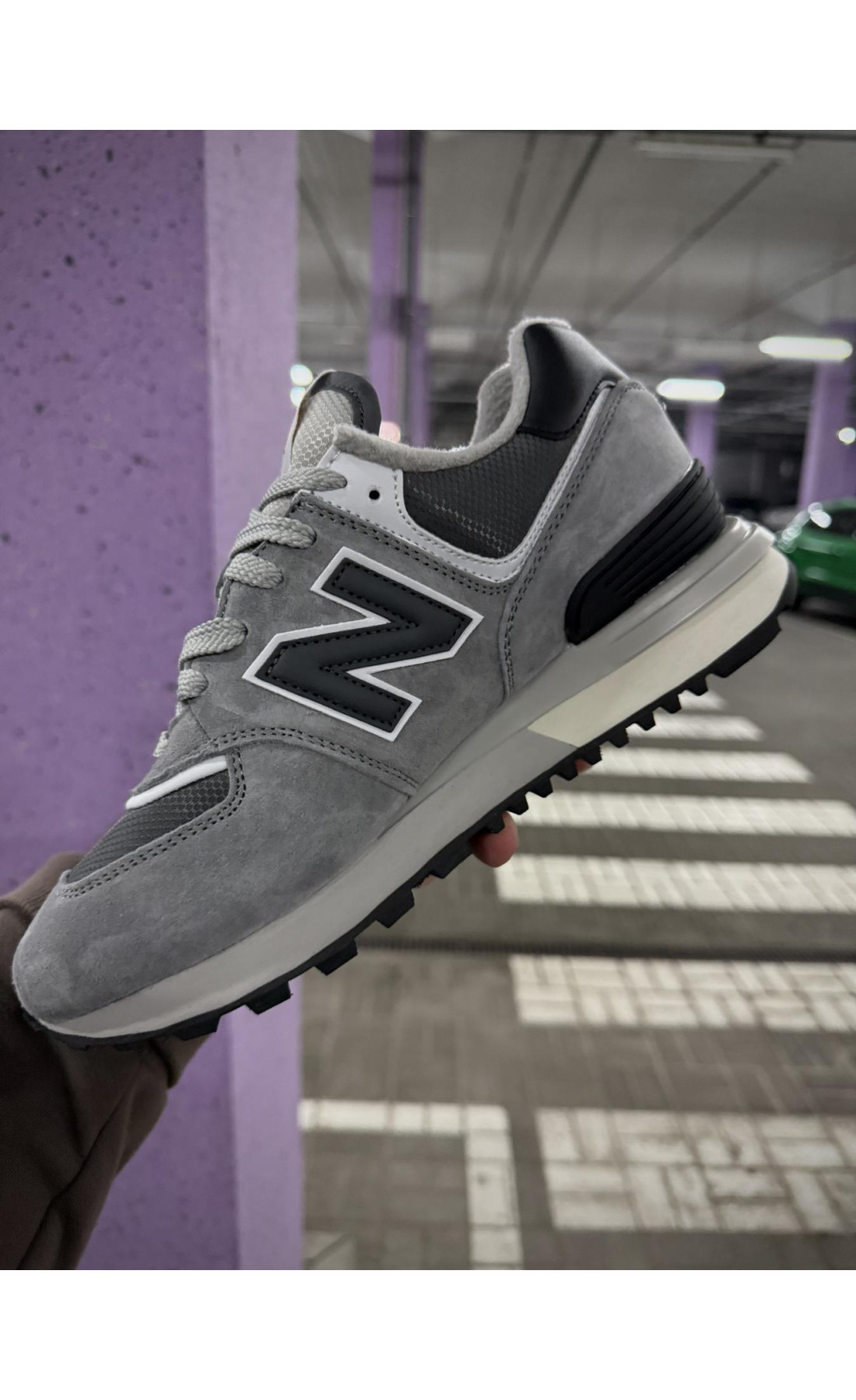 Чоловічі кросівки  Термо кросівки new balance legacy waterproof gore tex, р - (сірі з чорним) (7100-1)