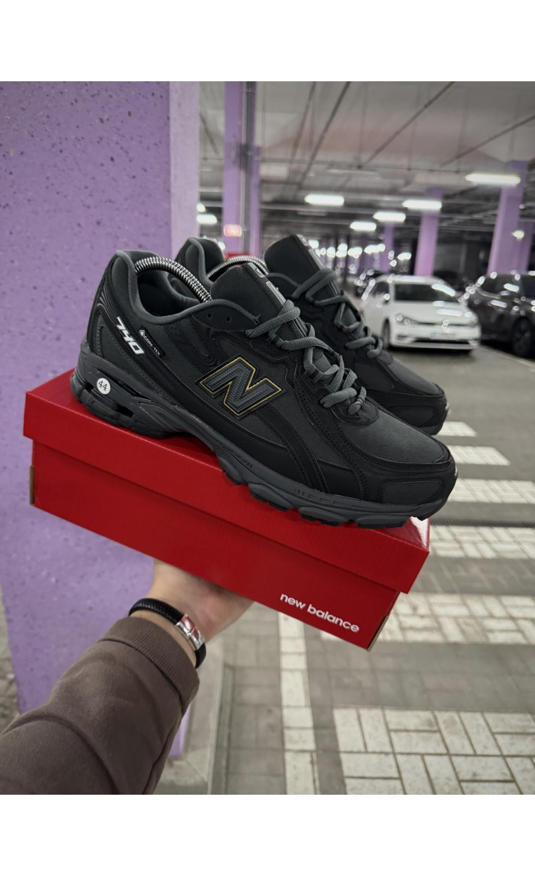 Чоловічі кросівки  Термо кросівки new balance waterproof gore tex (чорно-сірі) (001-3)