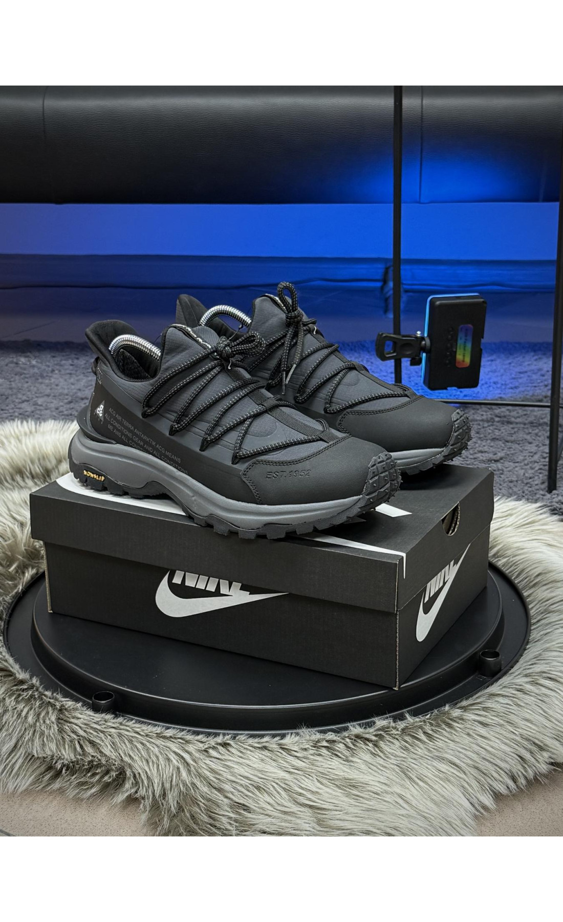 Чоловічі кросівки  Термо кросівки nike acg air terra antarctic (чорно-сірі) (2919-2)