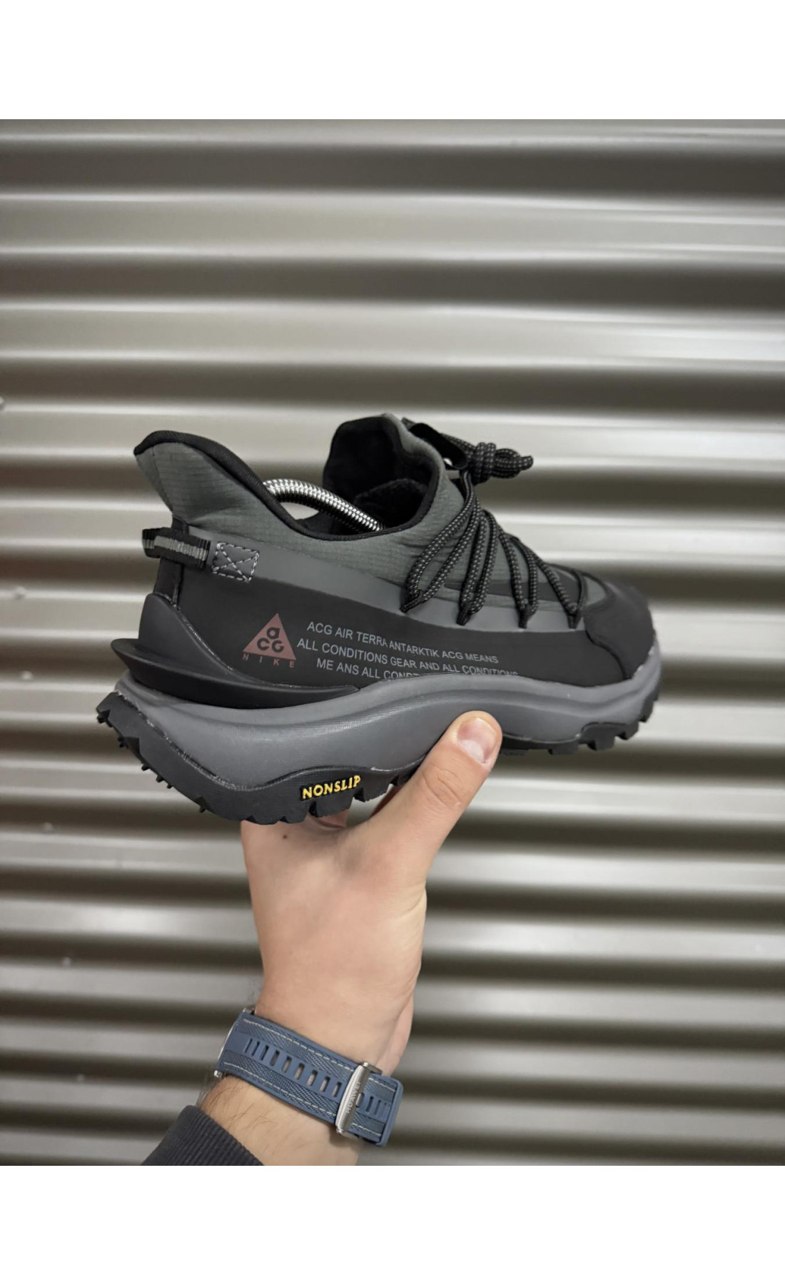 Чоловічі кросівки  Термо кросівки nike acg air terra antarctic (чорно-сірі) (2919-8)