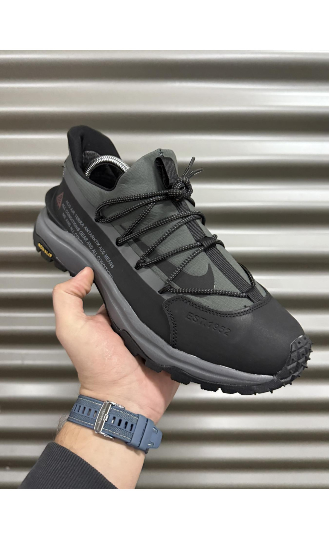 Чоловічі кросівки  Термо кросівки nike acg air terra antarctic (чорно-сірі) (2919-8)