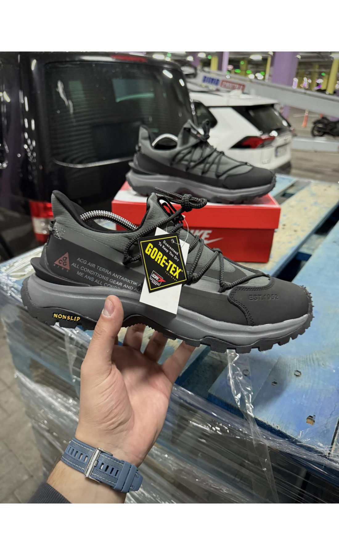 Чоловічі кросівки  Термо кросівки nike acg air terra antarctic (чорно-сірі) (2919-8)