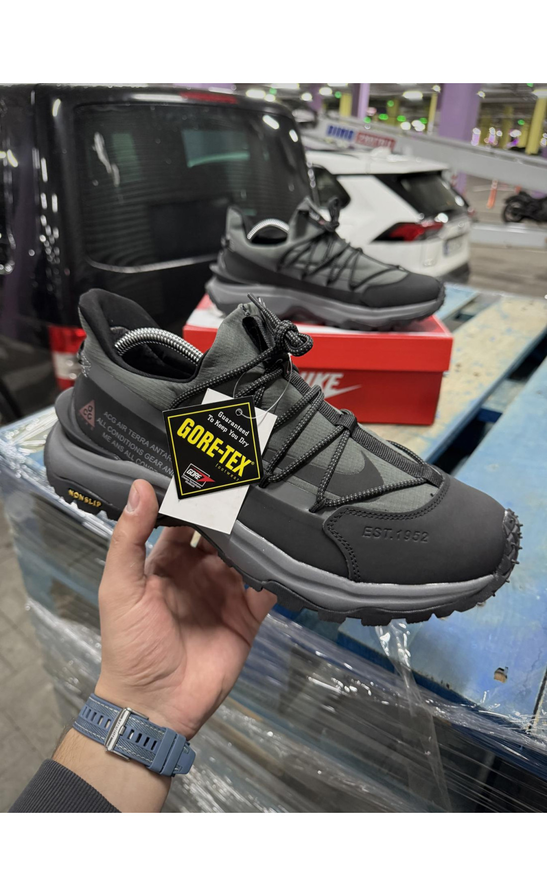 Чоловічі кросівки  Термо кросівки nike acg air terra antarctic (чорно-сірі) (2919-8)