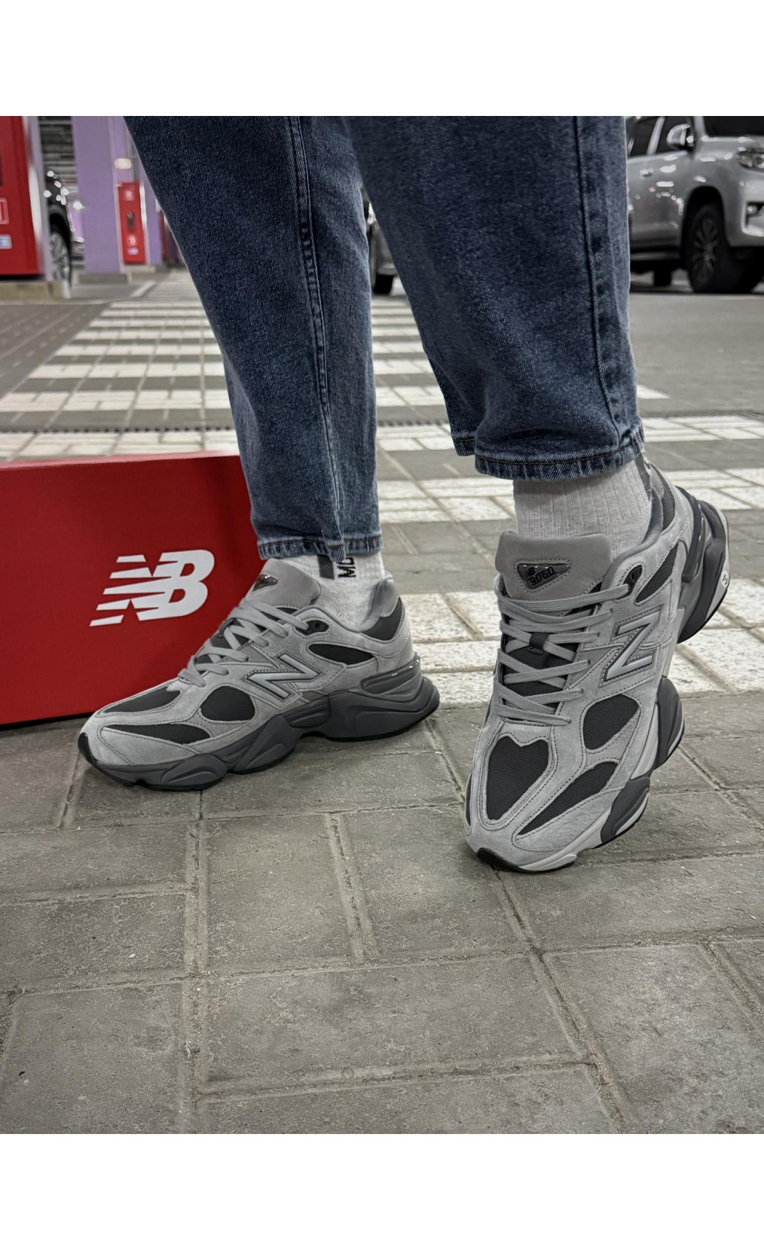 Чоловічі кросівки  Термо кросівки new balance waterproof чорно-сірі (9125-1)