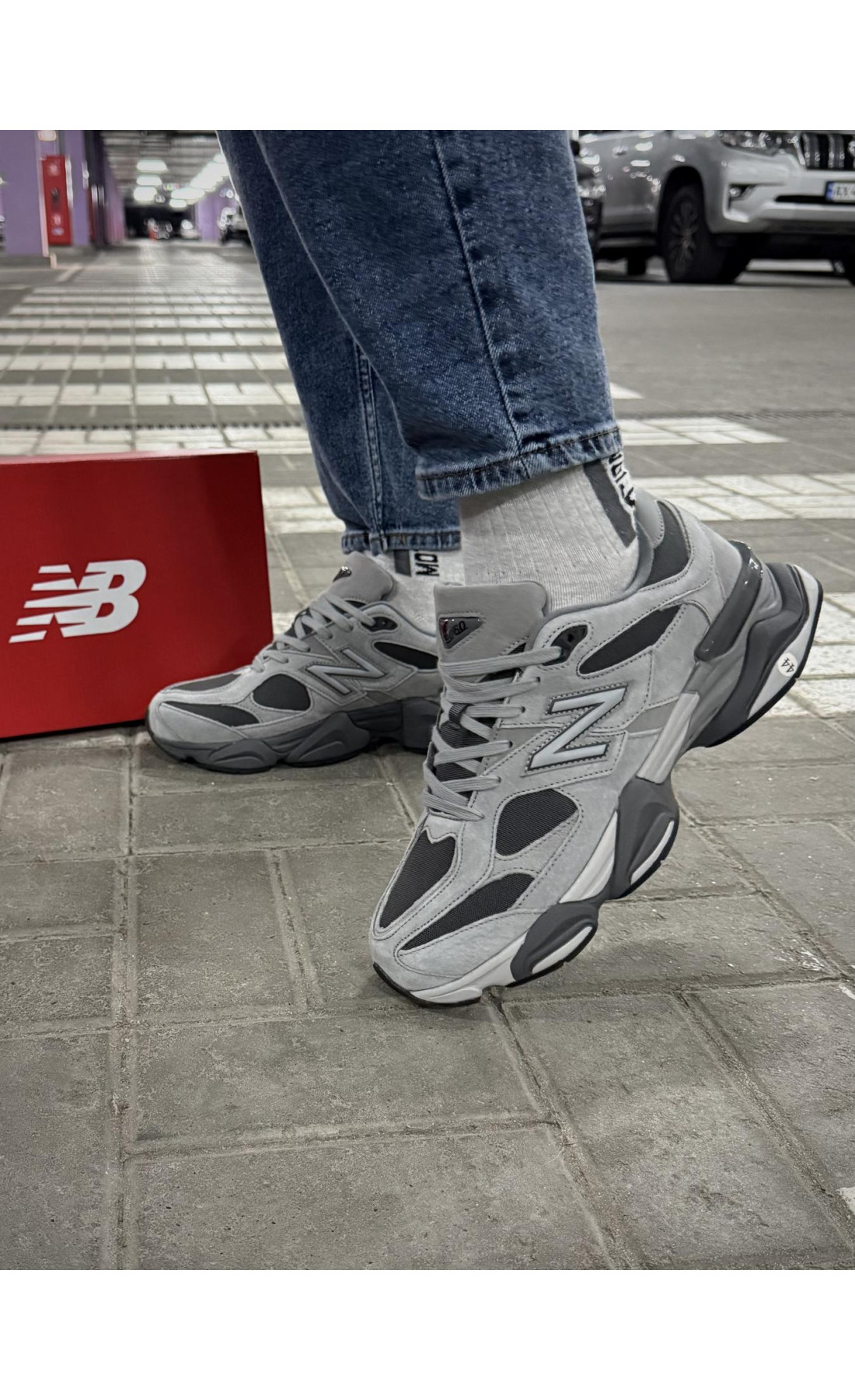 Чоловічі кросівки  Термо кросівки new balance waterproof чорно-сірі (9125-1)