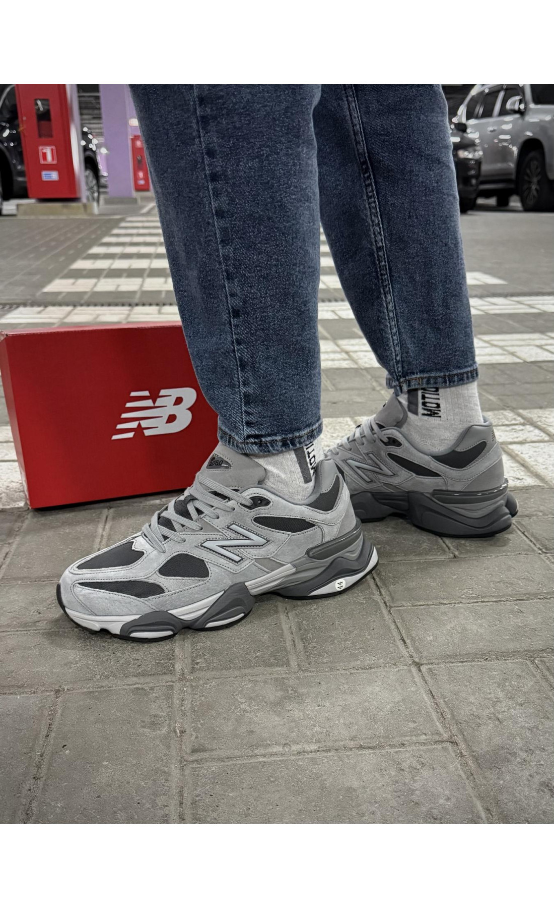Чоловічі кросівки  Термо кросівки new balance waterproof чорно-сірі (9125-1)