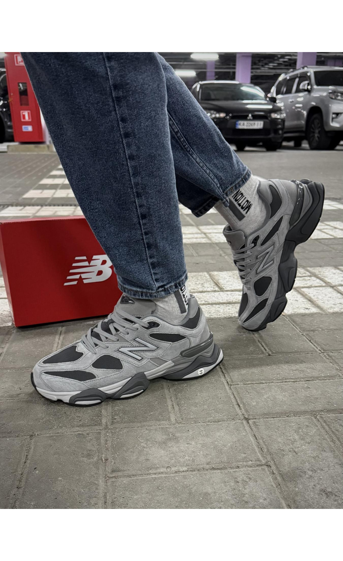 Чоловічі кросівки  Термо кросівки new balance waterproof чорно-сірі (9125-1)