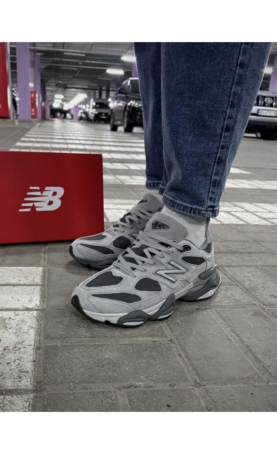 Чоловічі кросівки  Термо кросівки new balance waterproof чорно-сірі (9125-1)