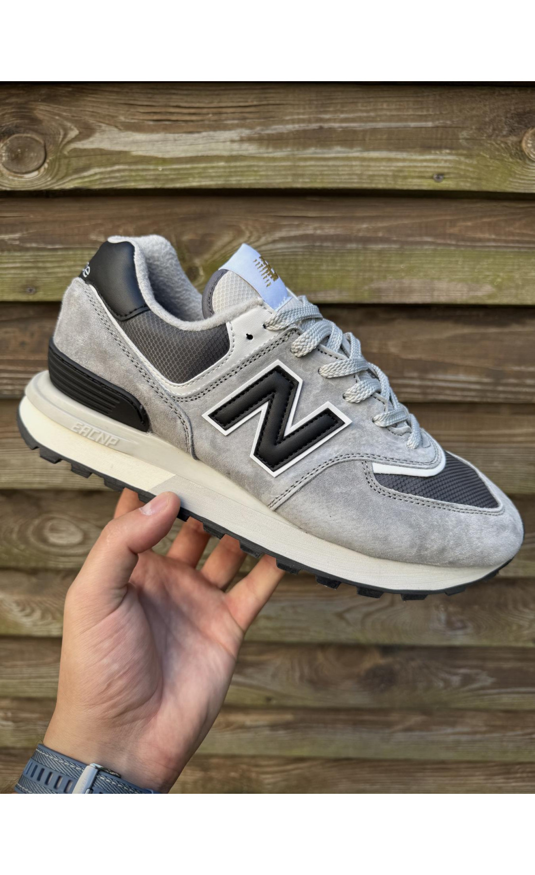 Чоловічі кросівки  Термо кросівки new balance legacy waterproof gore tex (сірі з чорним) (9101-1)