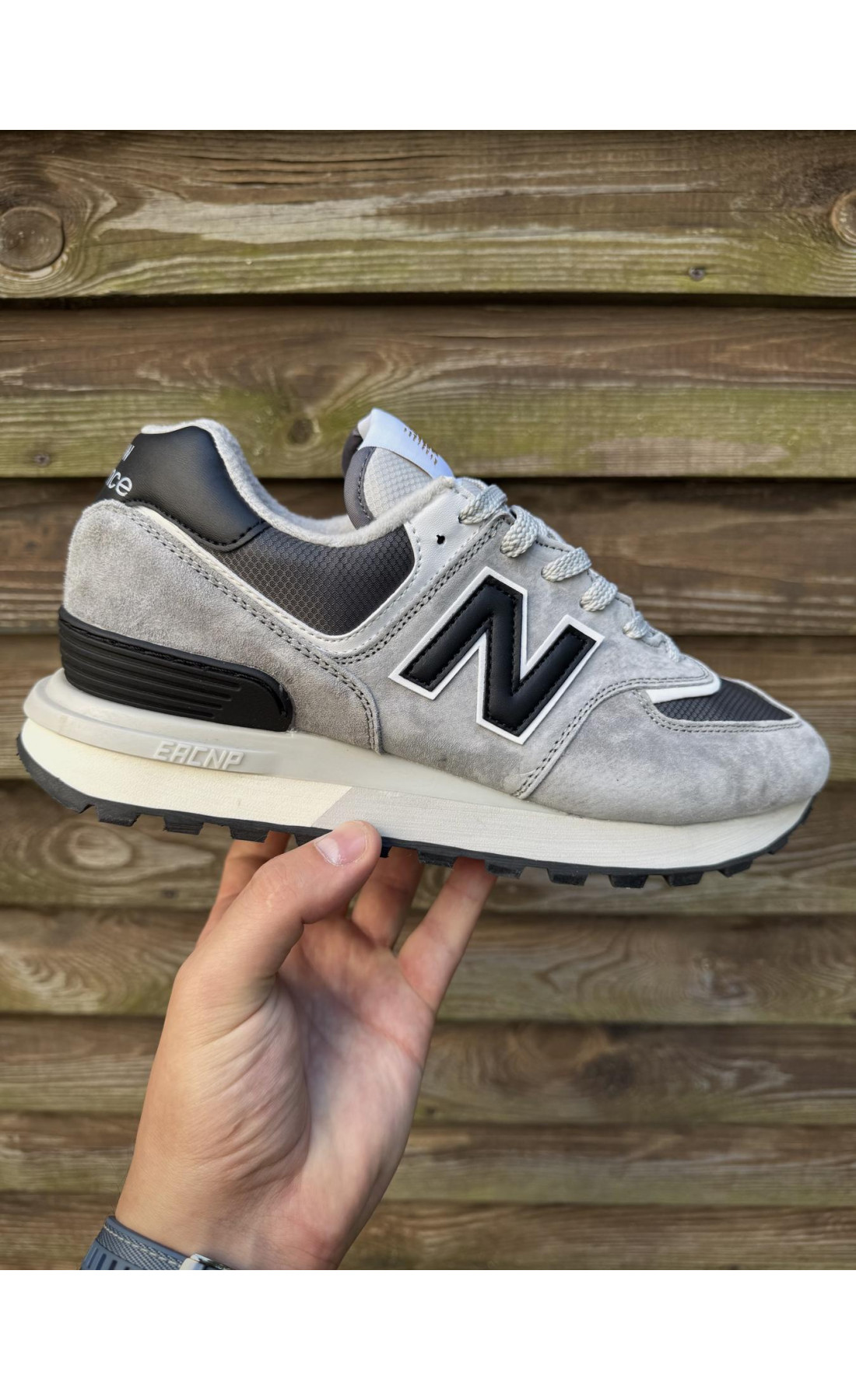 Чоловічі кросівки  Термо кросівки new balance legacy waterproof gore tex (сірі з чорним) (9101-1)