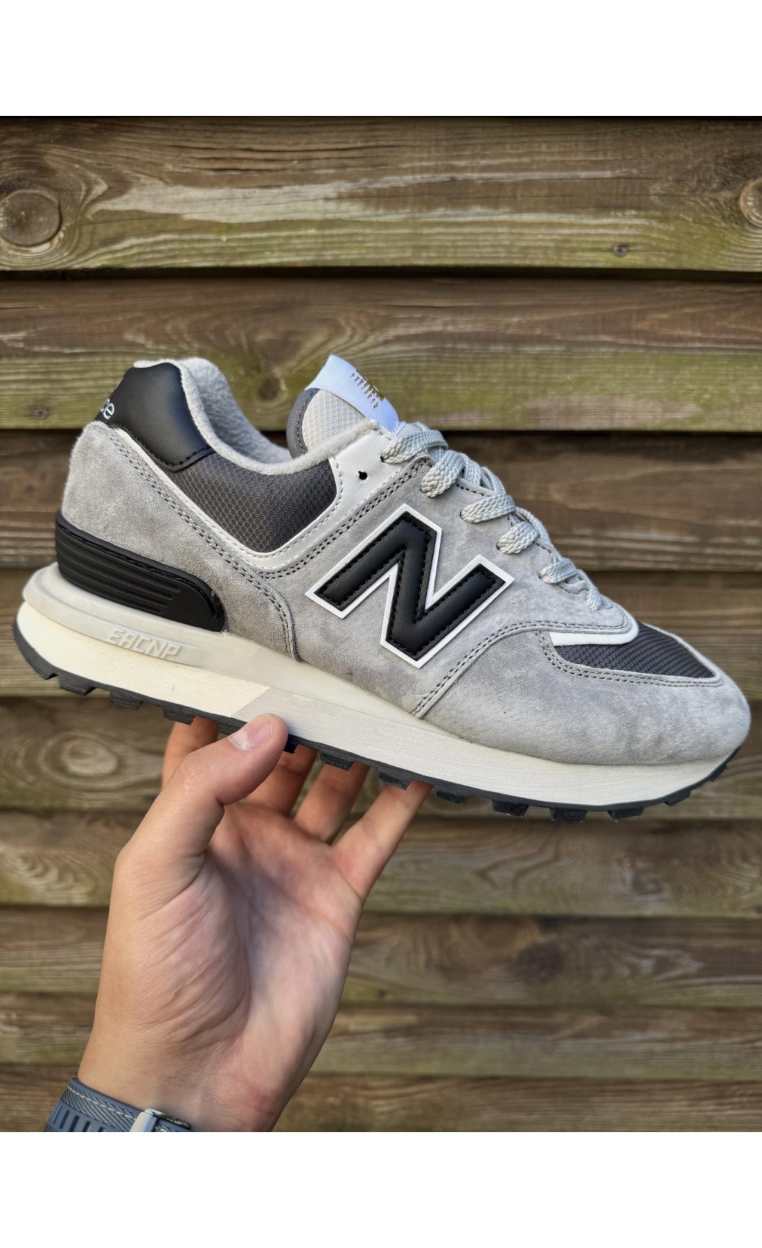 Чоловічі кросівки  Термо кросівки new balance legacy waterproof gore tex (сірі з чорним) (9101-1)