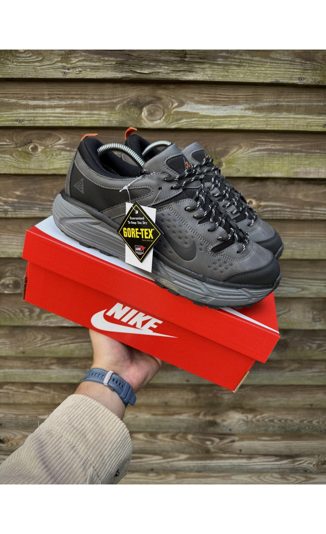 Чоловічі кросівки  Термо кросівки nike acg running (gore-tex), сірі (2963-2)