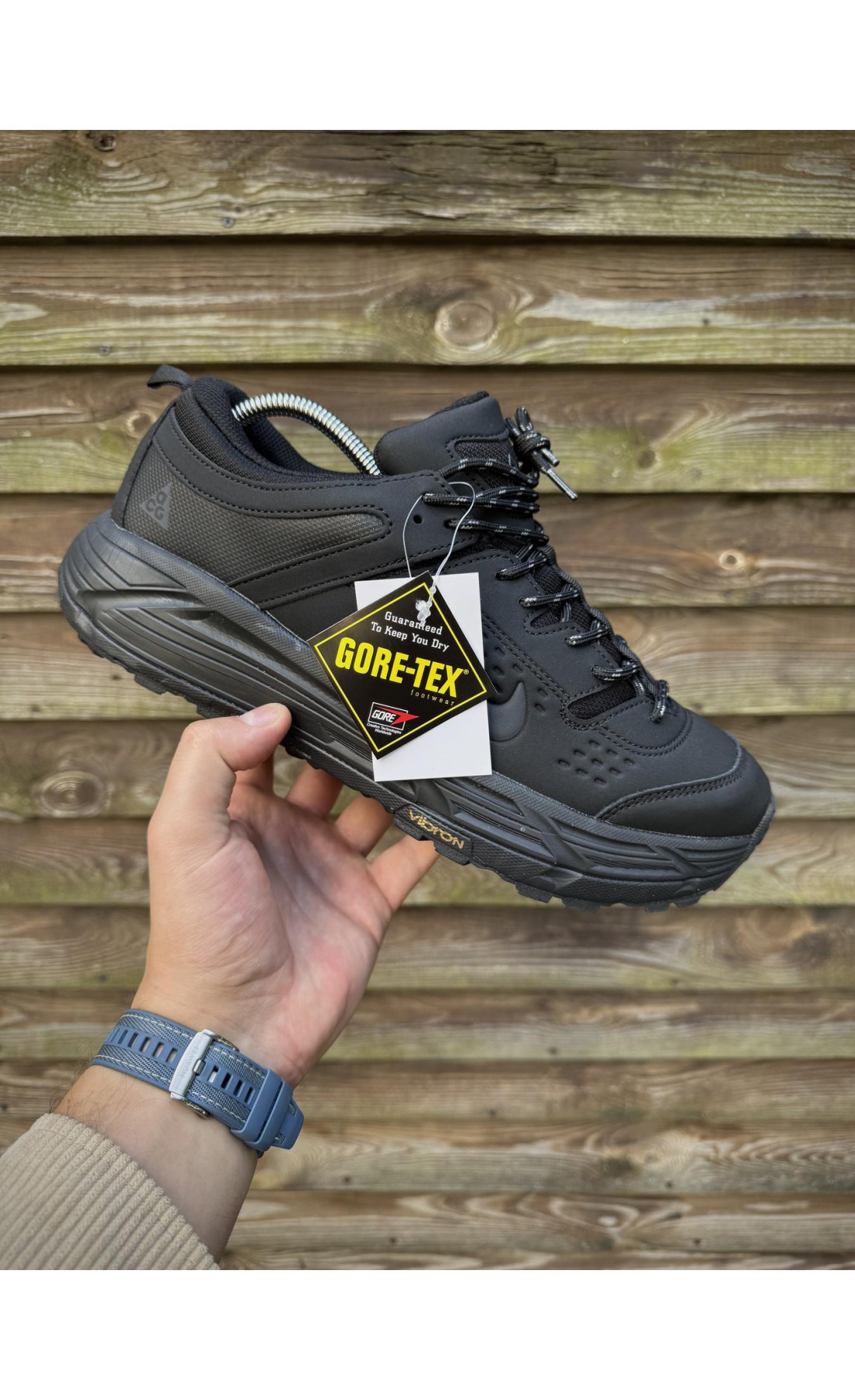 Чоловічі кросівки  Термо кросівки nike acg running (gore-tex), чорні (2963-1)