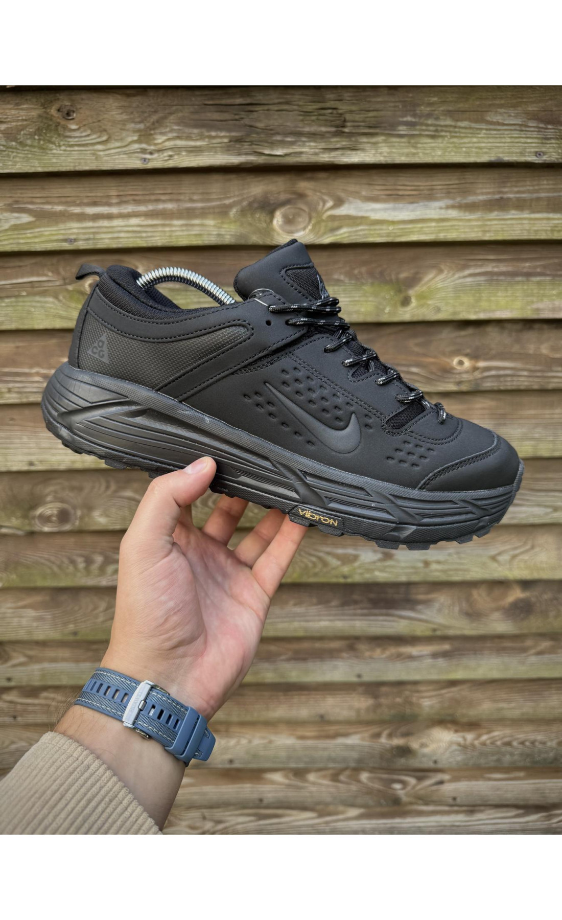 Чоловічі кросівки  Термо кросівки nike acg running (gore-tex), чорні (2963-1)