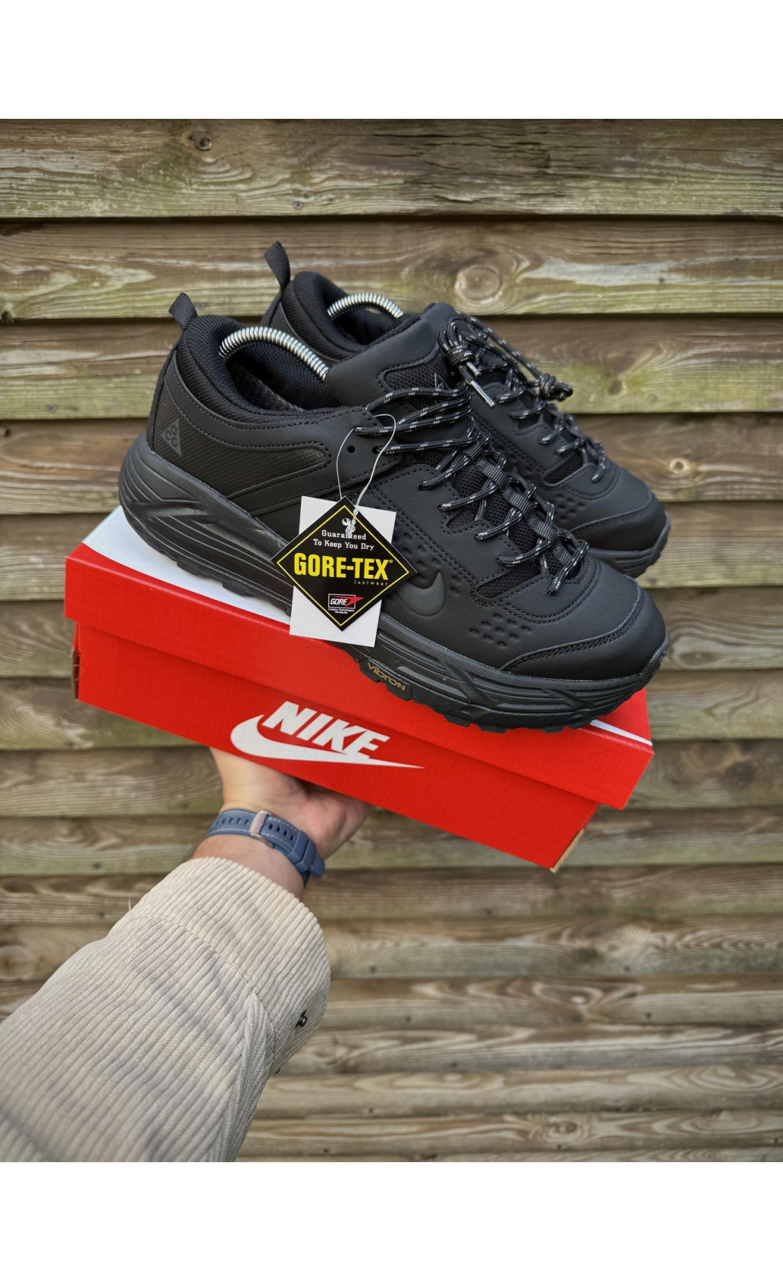 Чоловічі кросівки  Термо кросівки nike acg running (gore-tex), чорні (2963-1)