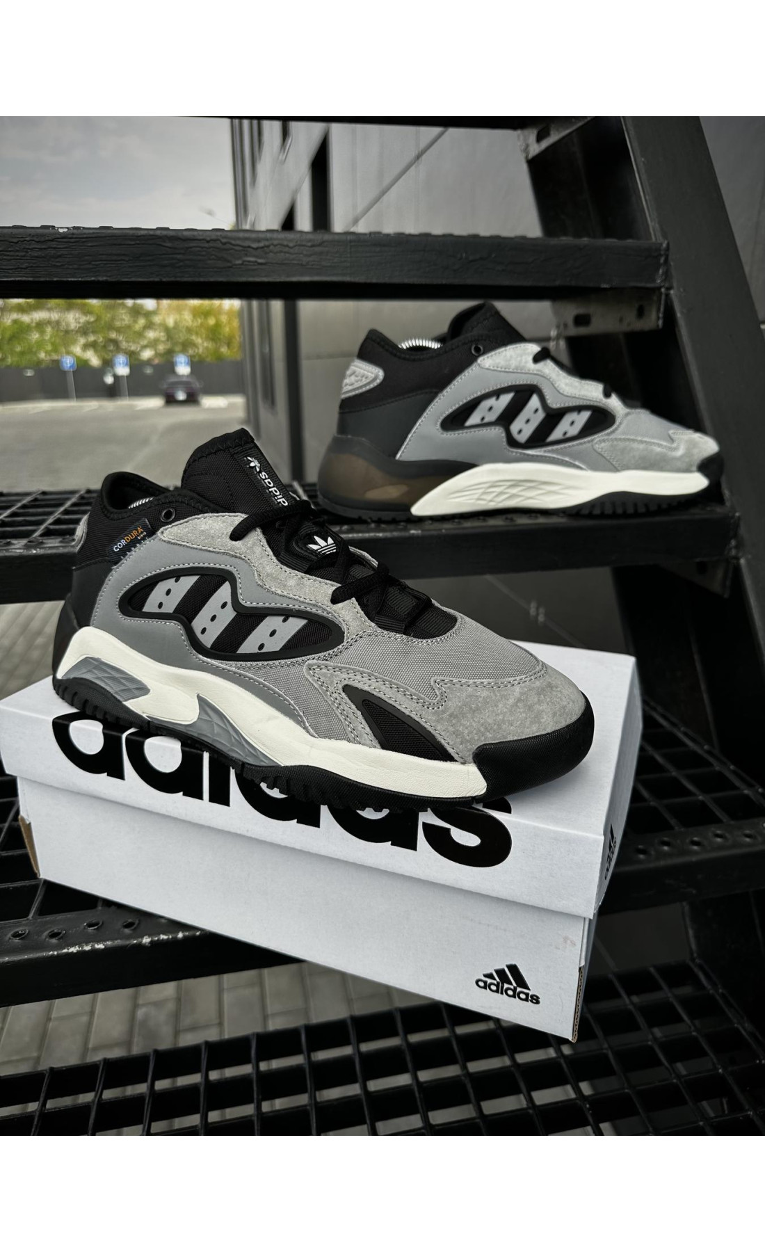 Чоловічі кросівки  Кросівки adidas streetball cordura (світло сірі) (5453-2)