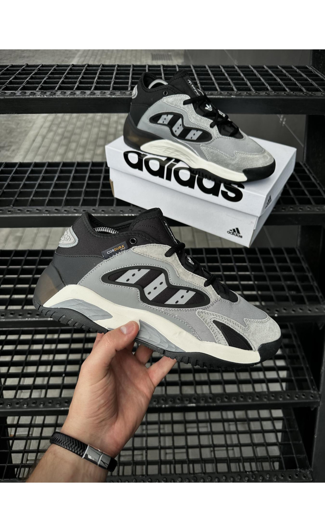 Чоловічі кросівки  Кросівки adidas streetball cordura (світло сірі) (5453-2)