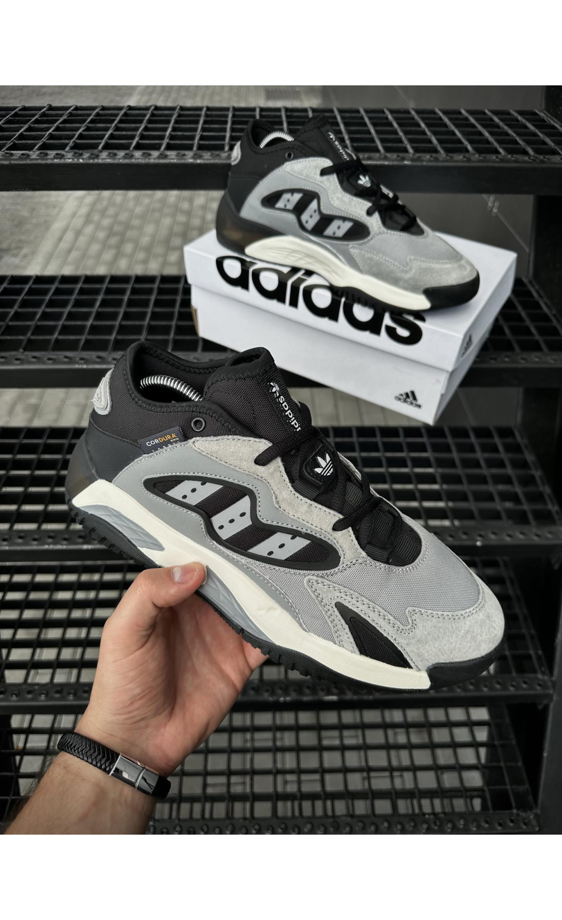 Чоловічі кросівки  Кросівки adidas streetball cordura (світло сірі) (5453-2)