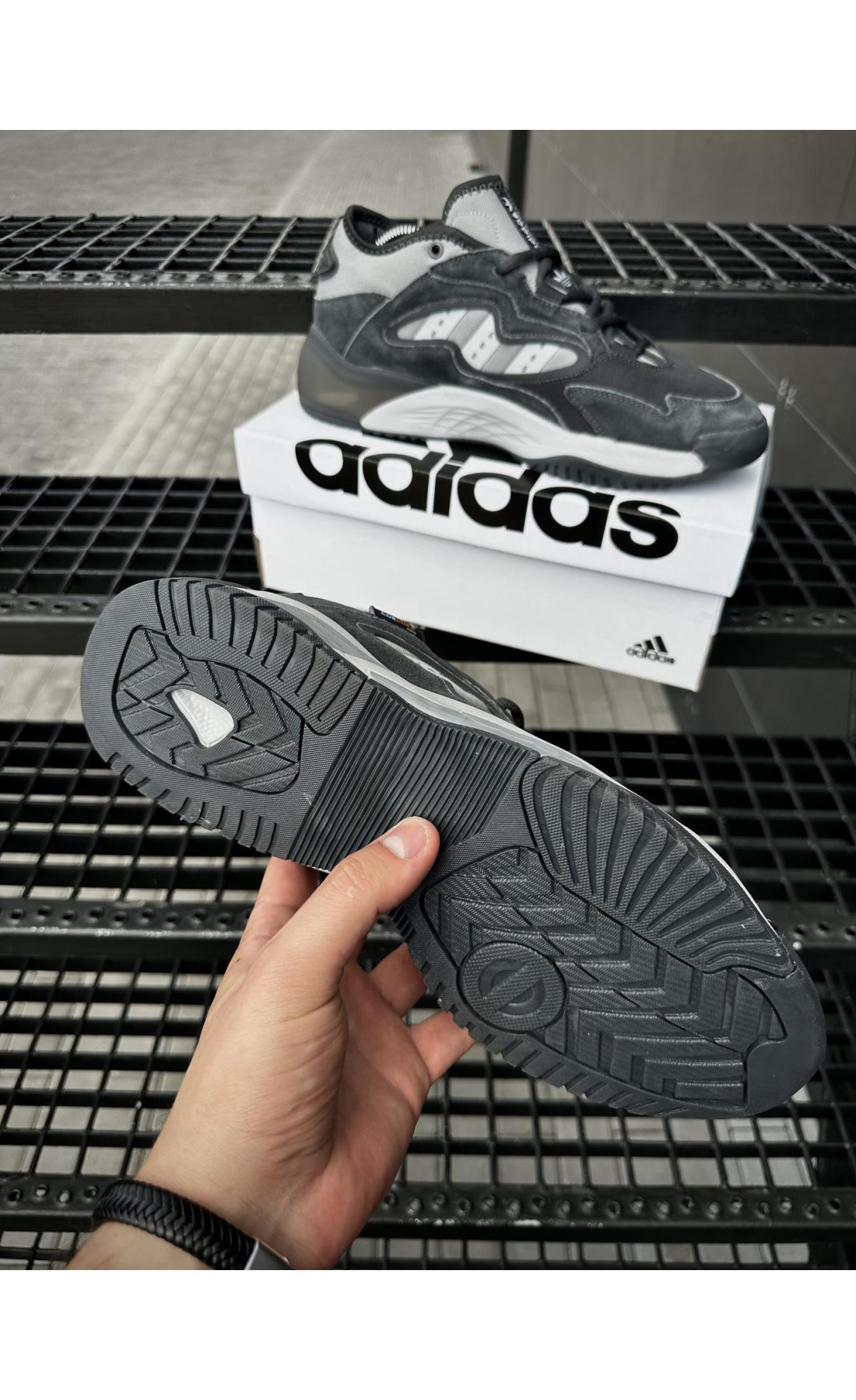 Чоловічі кросівки  Кросівки adidas streetball cordura (темно сірі) (5453-3)