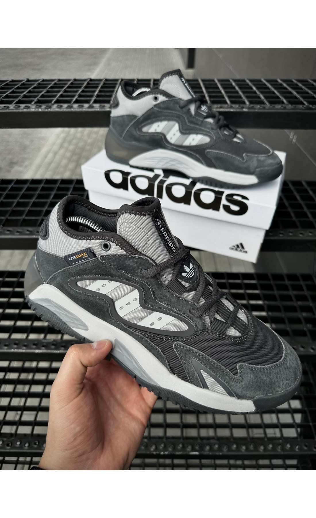 Чоловічі кросівки  Кросівки adidas streetball cordura (темно сірі) (5453-3)