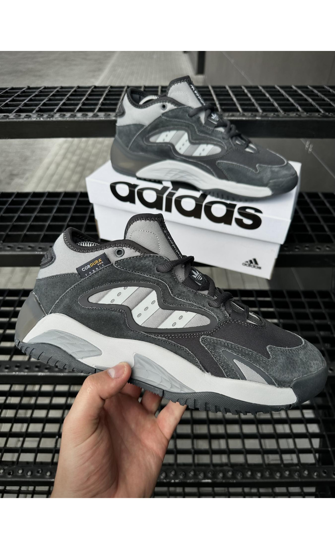 Чоловічі кросівки  Кросівки adidas streetball cordura (темно сірі) (5453-3)