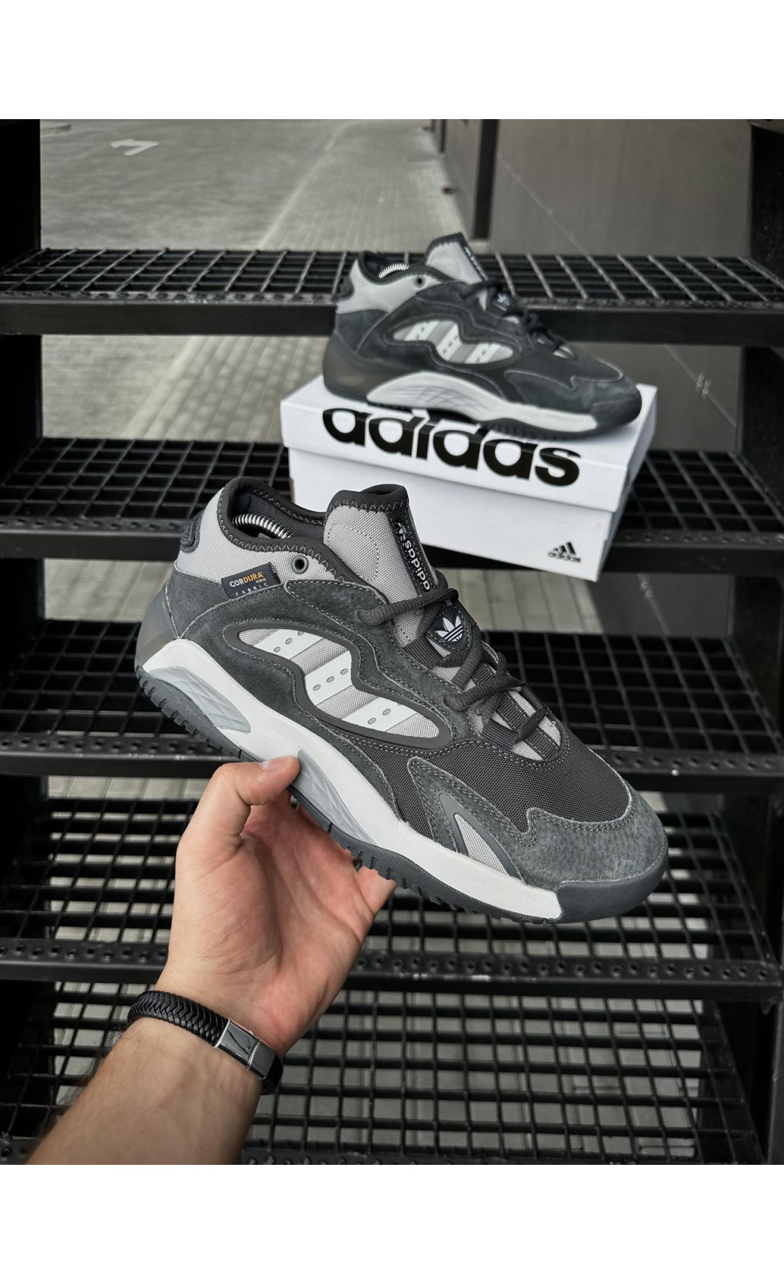 Чоловічі кросівки  Кросівки adidas streetball cordura (темно сірі) (5453-3)