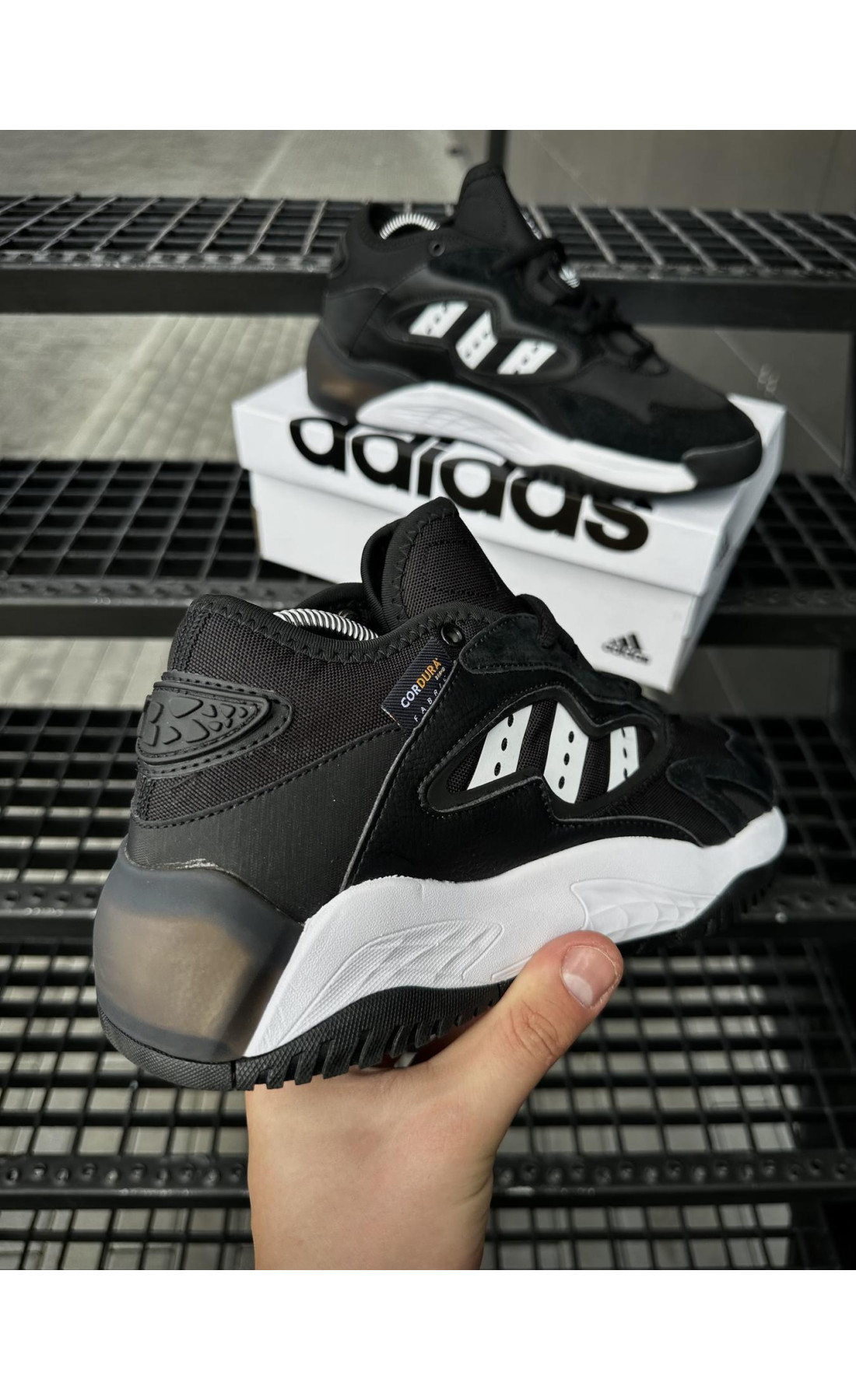Чоловічі кросівки  Кросівки adidas streetball cordura (чорно білі) (5453-5)