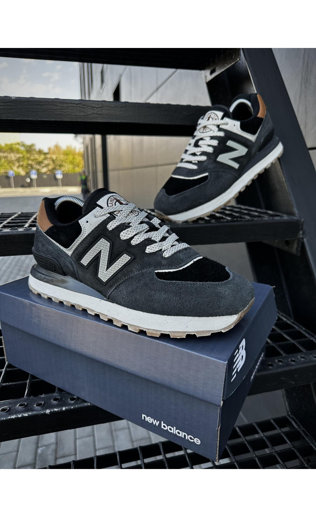 Чоловічі кросівки  Кросівки new balance х stone island (dark gray) (883-2)