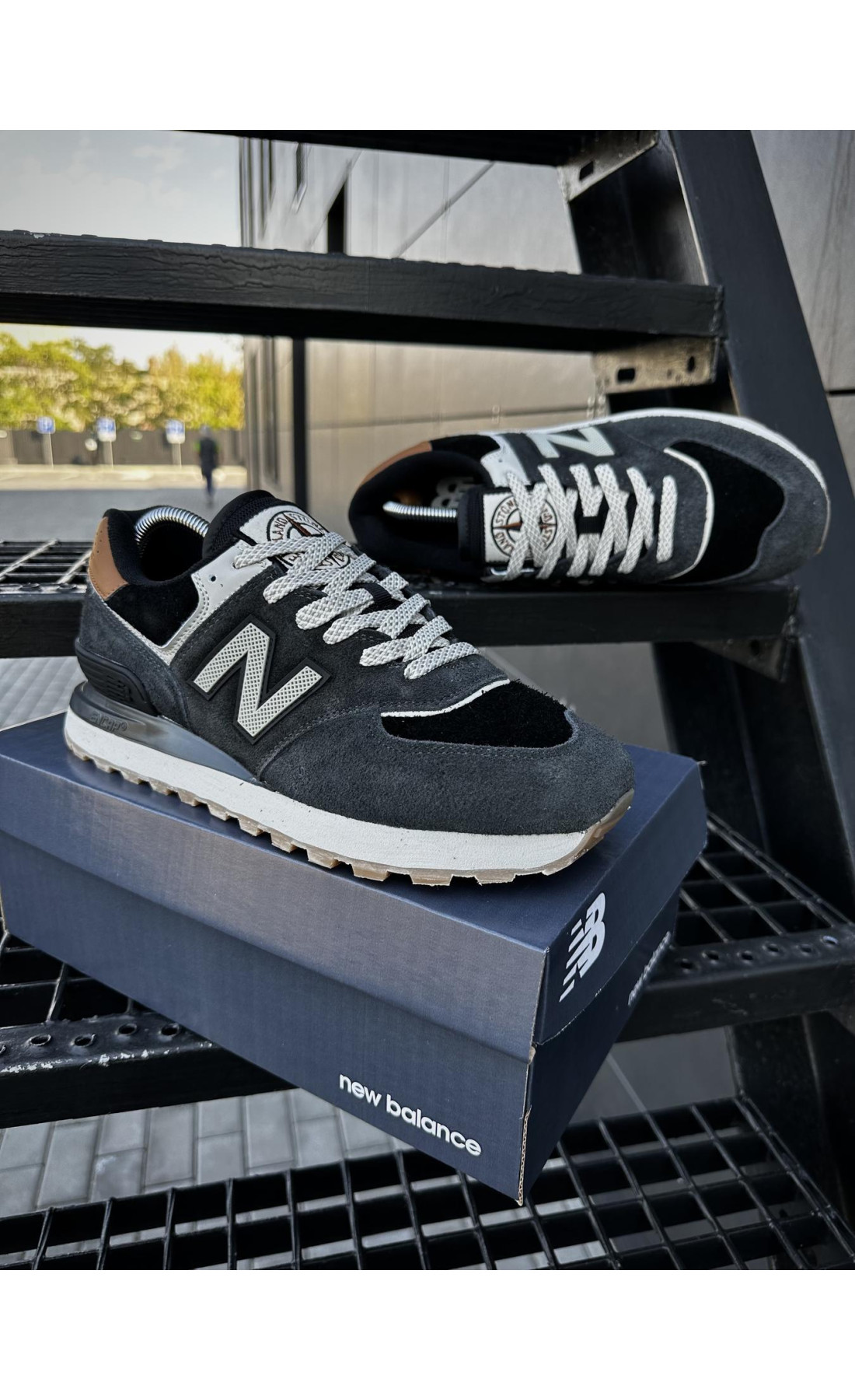 Чоловічі кросівки  Кросівки new balance х stone island (dark gray) (883-2)