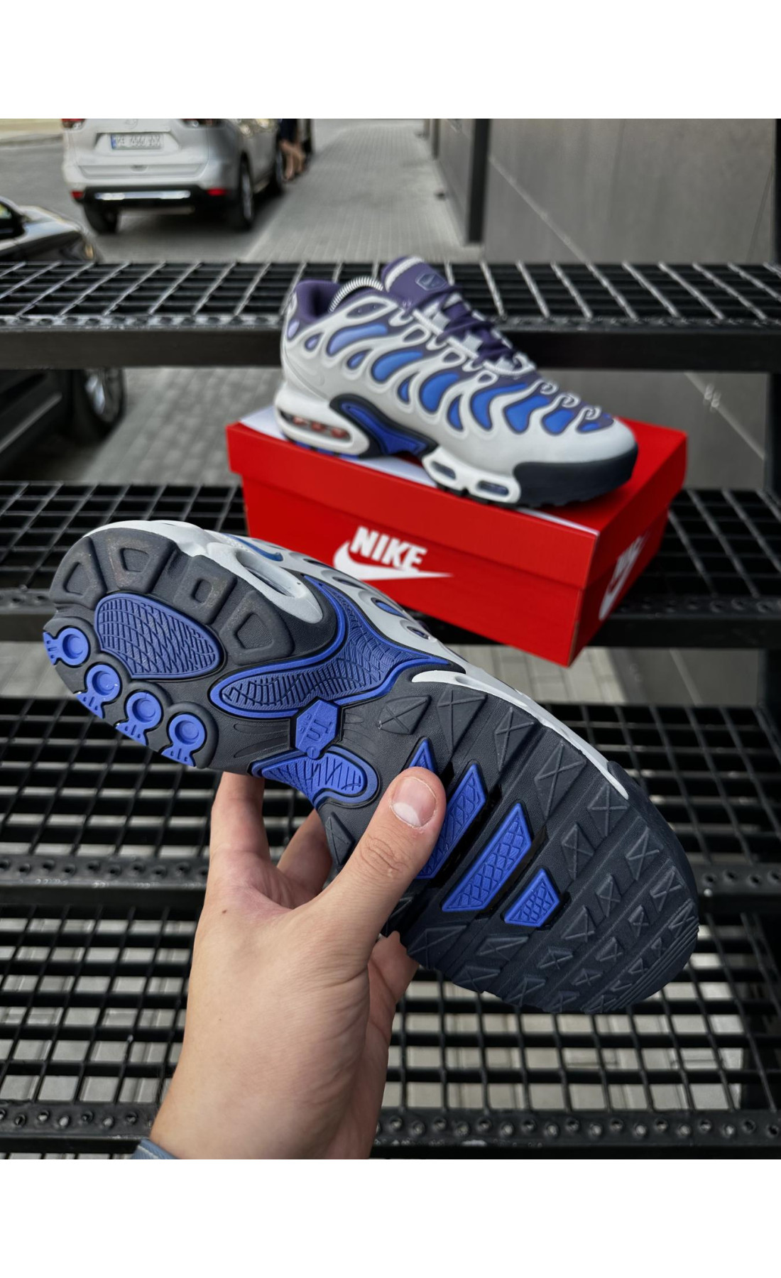 Чоловічі кросівки  Кросівки nike air tn plus drift (сірі & фіолет) (0020-7)