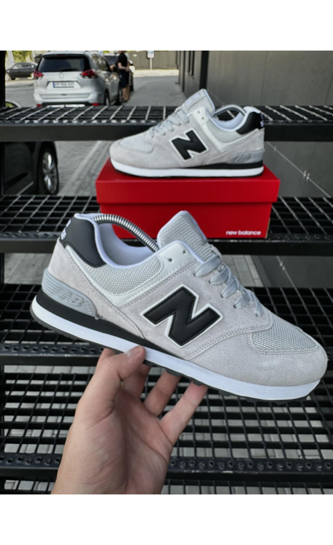 Чоловічі кросівки  Кросівки new balance (світло сірі) (574-4)