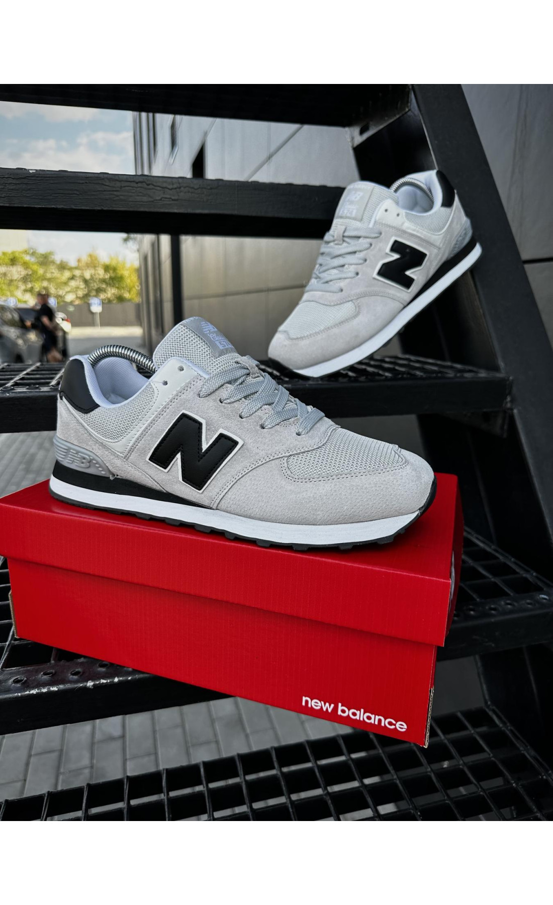 Чоловічі кросівки  Кросівки new balance (світло сірі) (574-4)