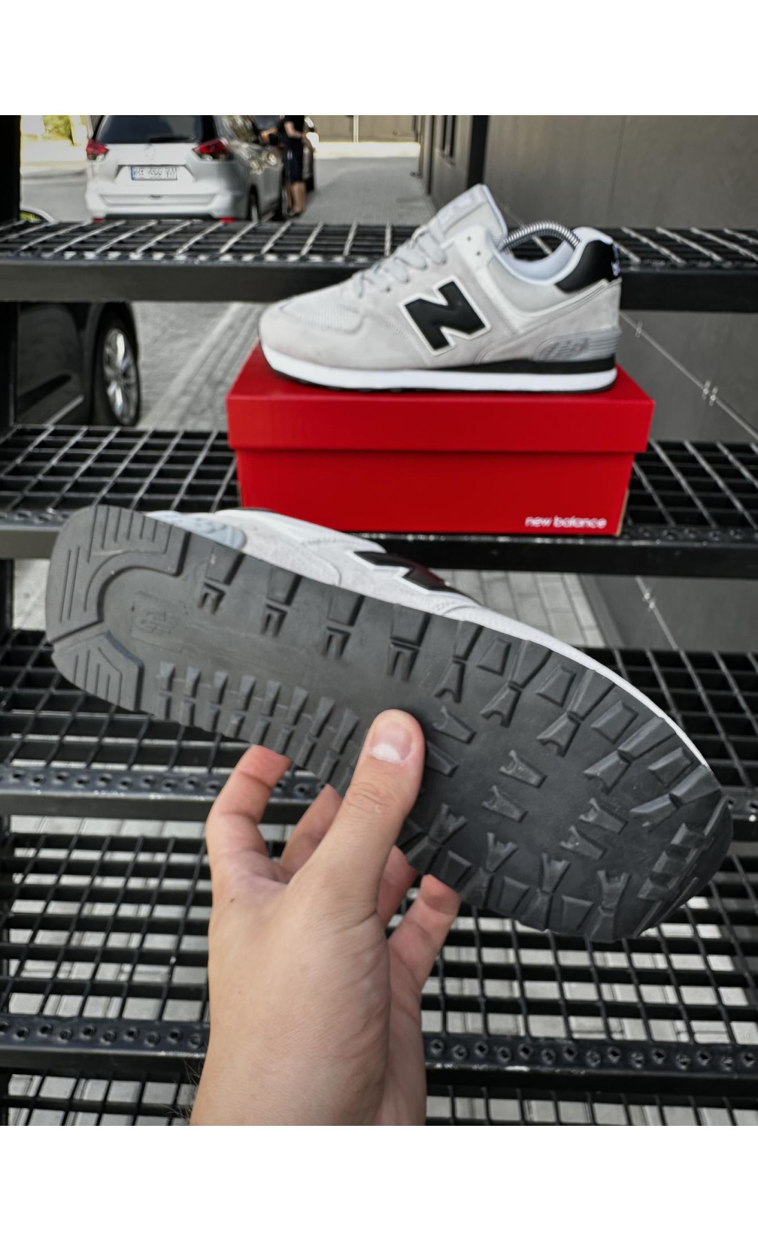 Чоловічі кросівки  Кросівки new balance (світло сірі) (574-4)