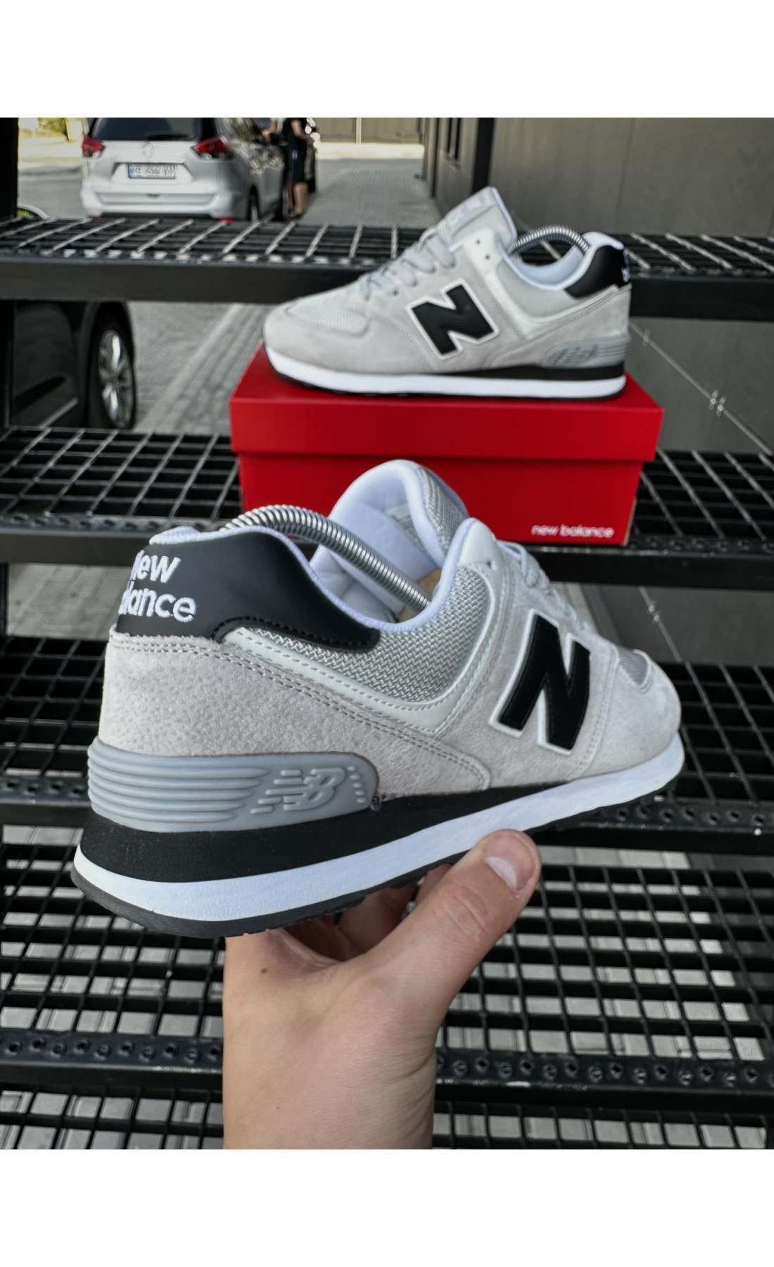 Чоловічі кросівки  Кросівки new balance (світло сірі) (574-4)