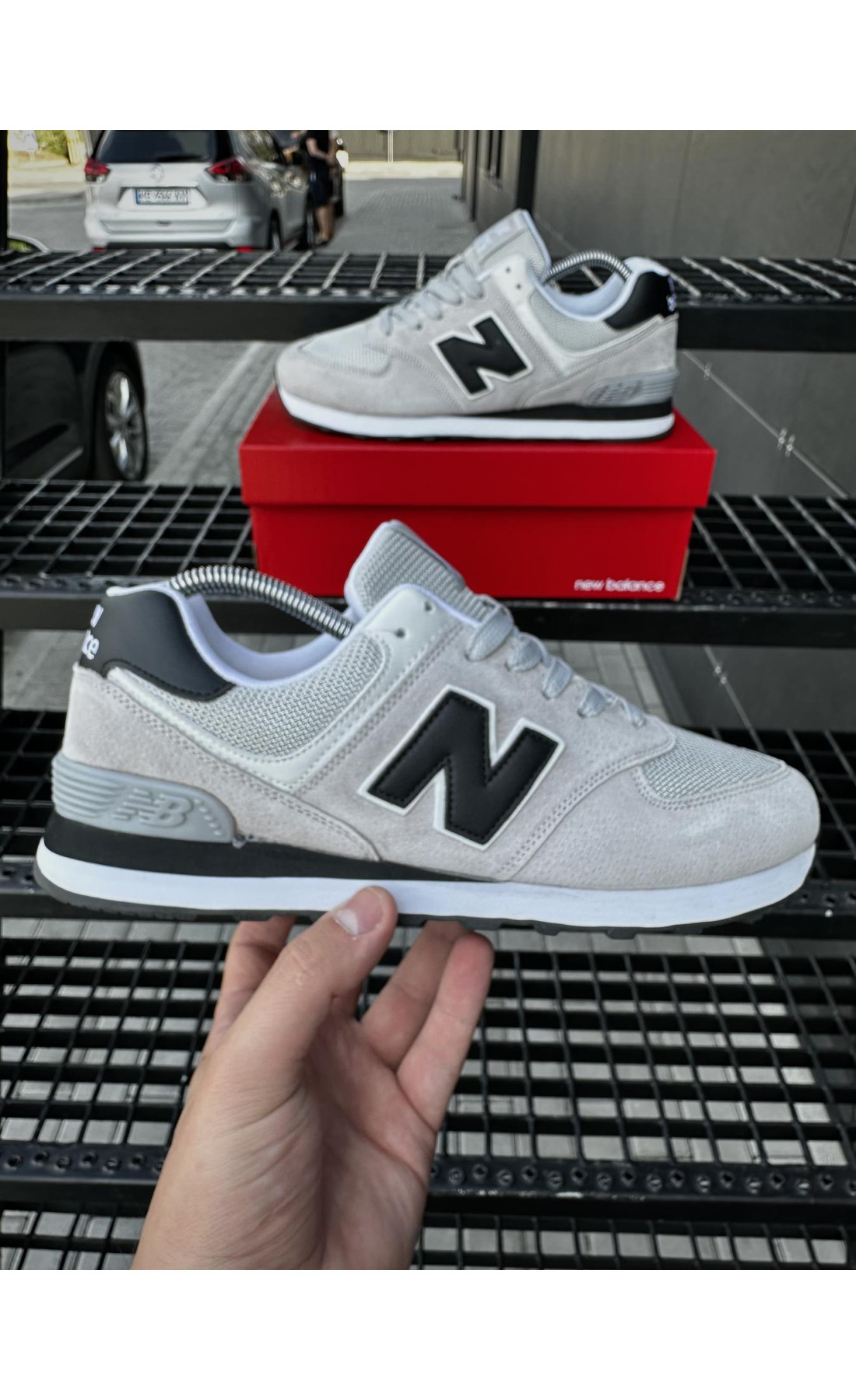 Чоловічі кросівки  Кросівки new balance (світло сірі) (574-4)