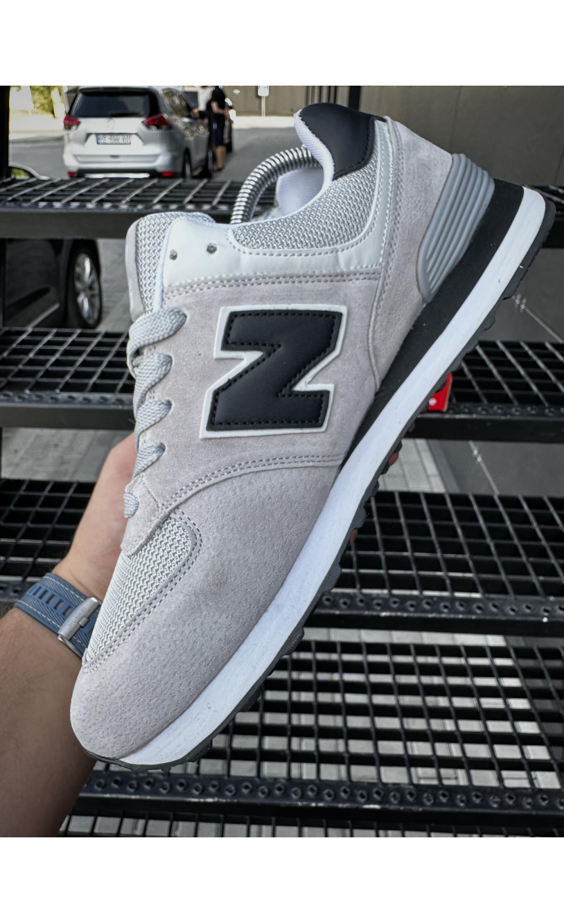 Чоловічі кросівки  Кросівки new balance (світло сірі) (574-4)