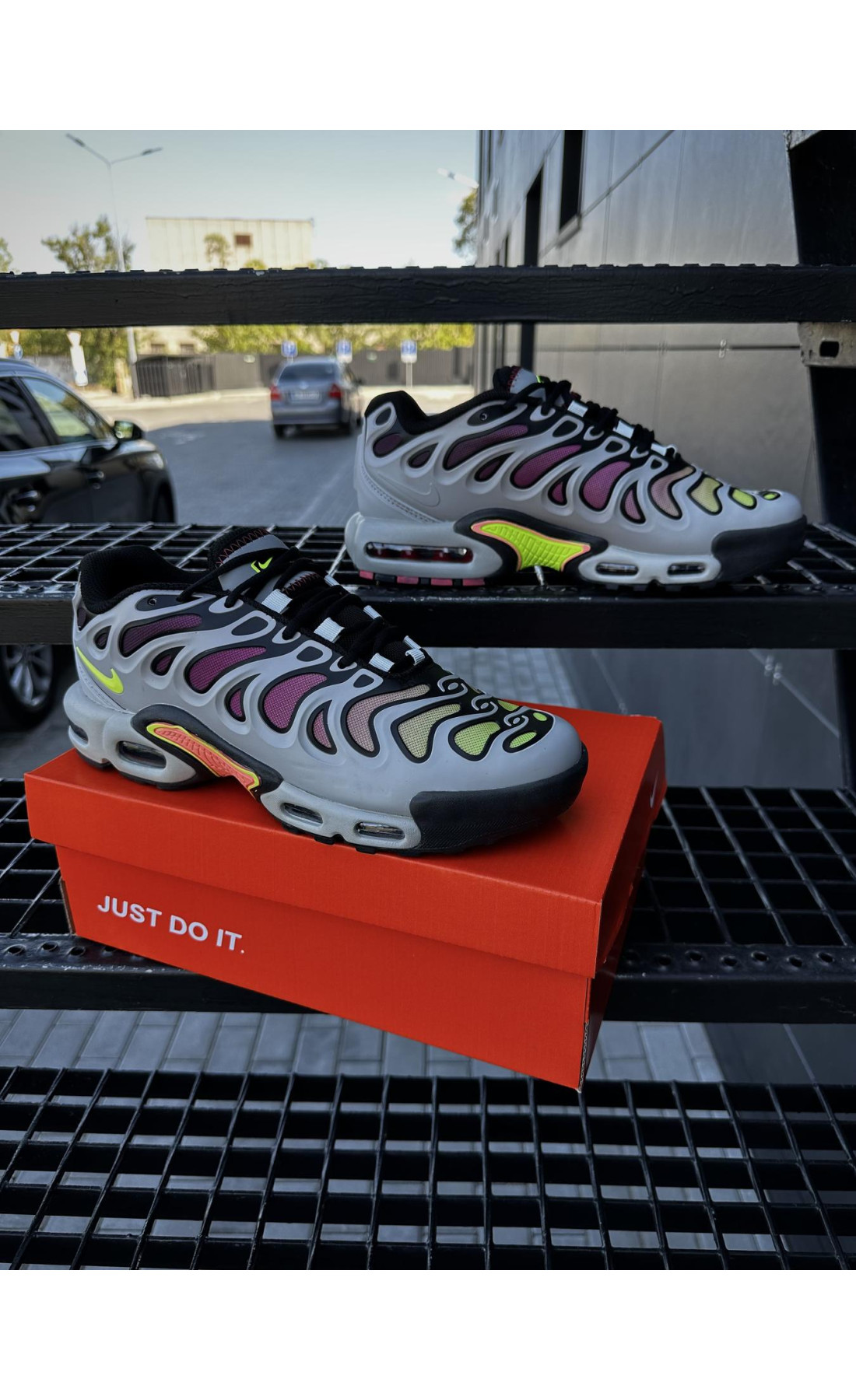 Чоловічі кросівки  Кросівки nike air tn plus drift (gray & neon) (1268-8)