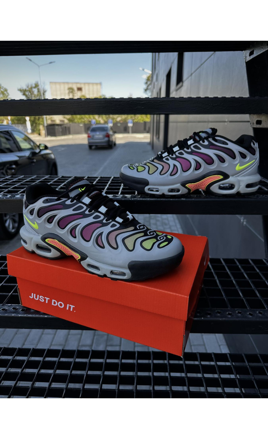 Чоловічі кросівки  Кросівки nike air tn plus drift (gray & neon) (1268-8)