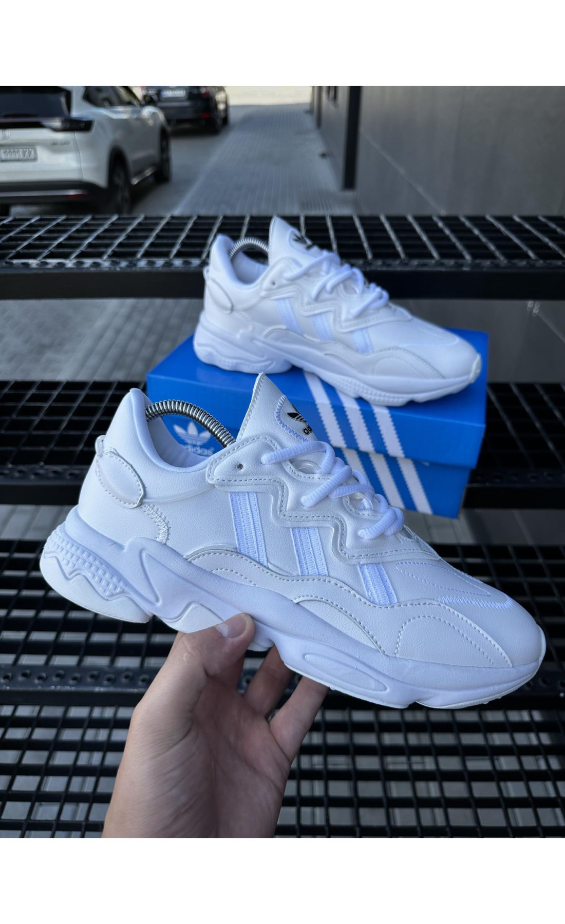 Чоловічі кросівки  Кросівки adidas ozweego, all white (5434-1)