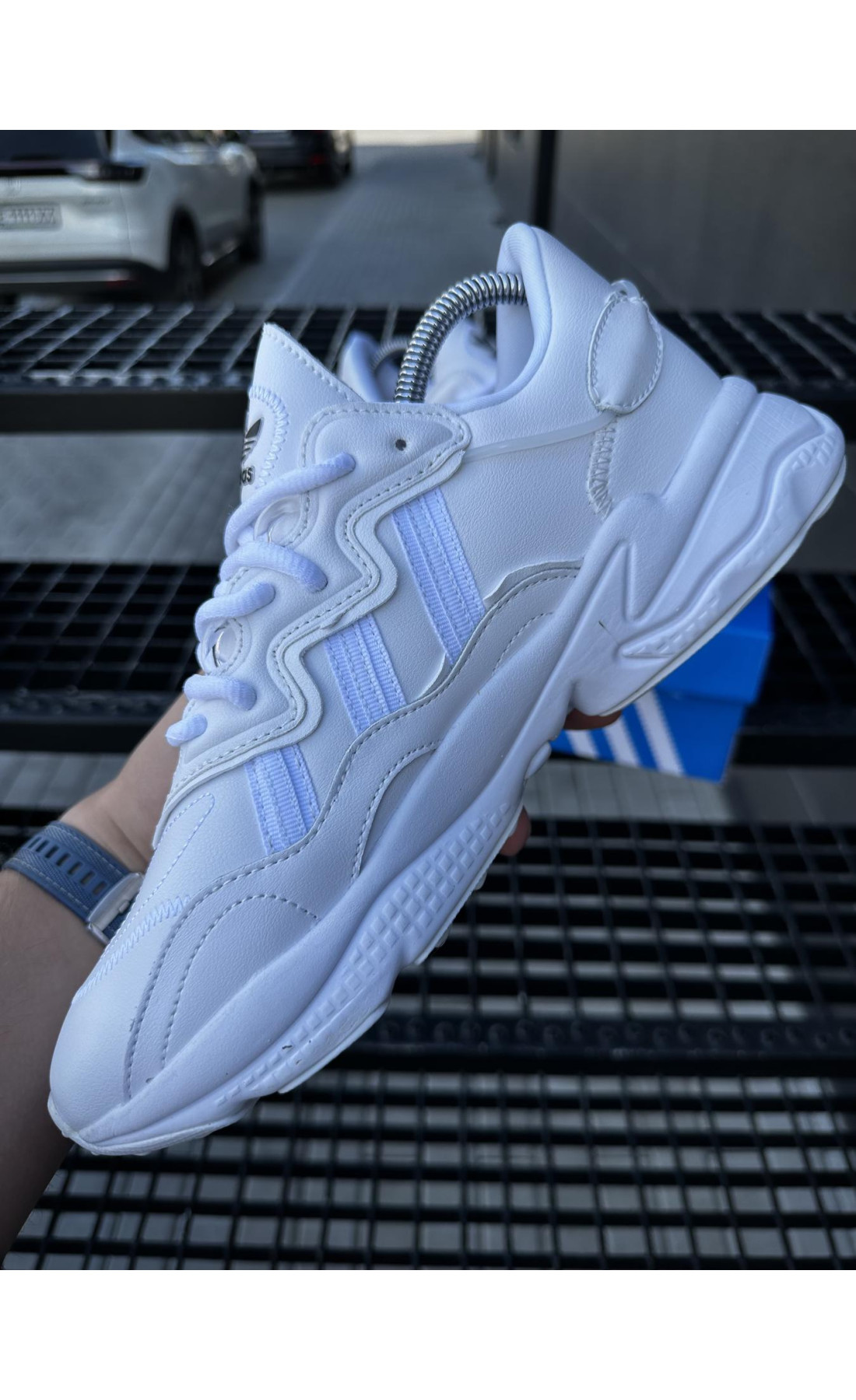 Чоловічі кросівки  Кросівки adidas ozweego, all white (5434-1)