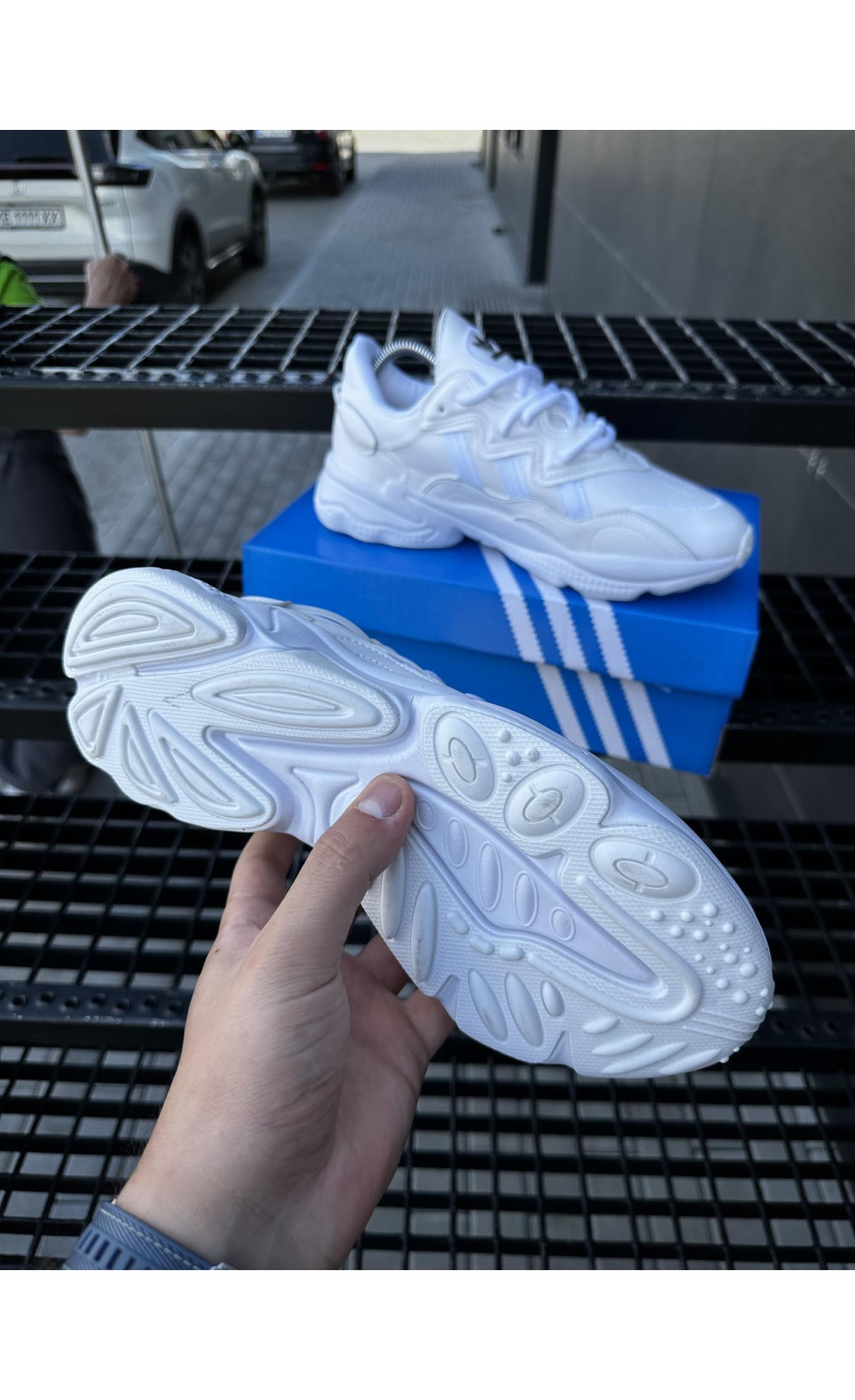 Чоловічі кросівки  Кросівки adidas ozweego, all white (5434-1)