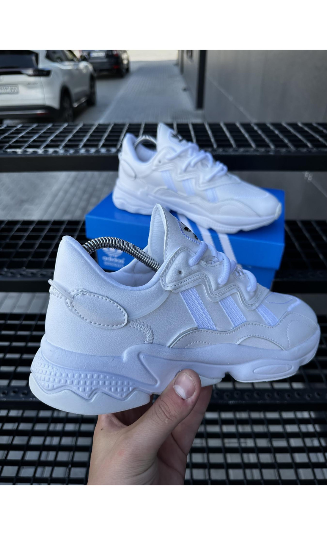 Чоловічі кросівки  Кросівки adidas ozweego, all white (5434-1)