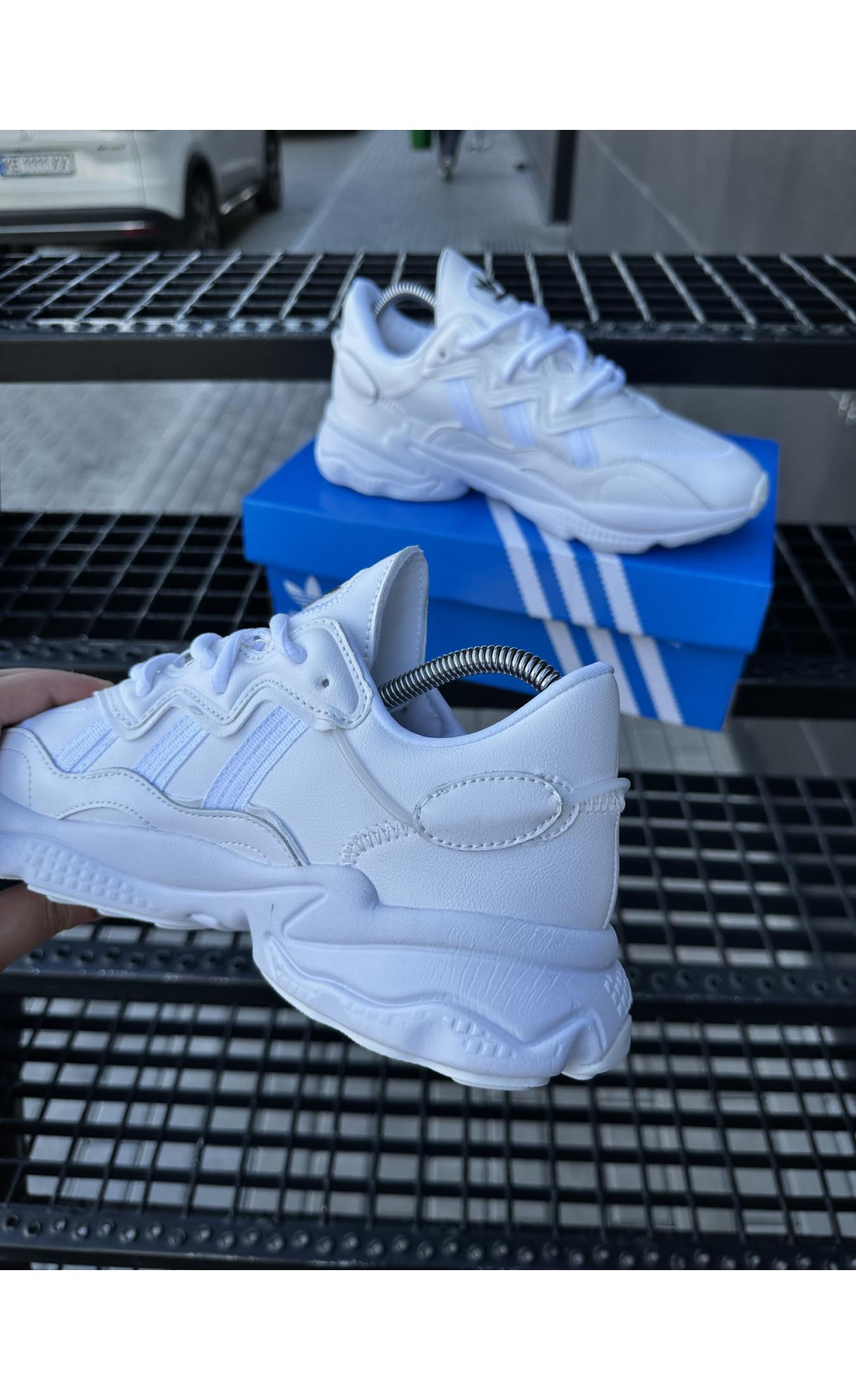 Чоловічі кросівки  Кросівки adidas ozweego, all white (5434-1)